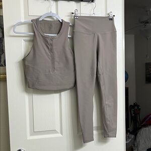 YPB Women's Taupe Activewear Set